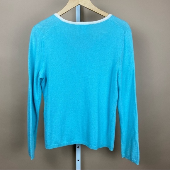 Vintage Talbots Medium Petite Pastel Lambswool Cashmere Angora Sweater Spring - Picture 7 of 8